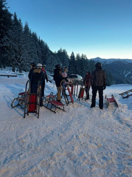 rodelen op de piste